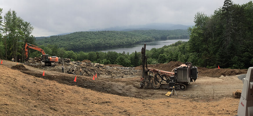 Foundation Blasting plan layout on Harriman Reservoir